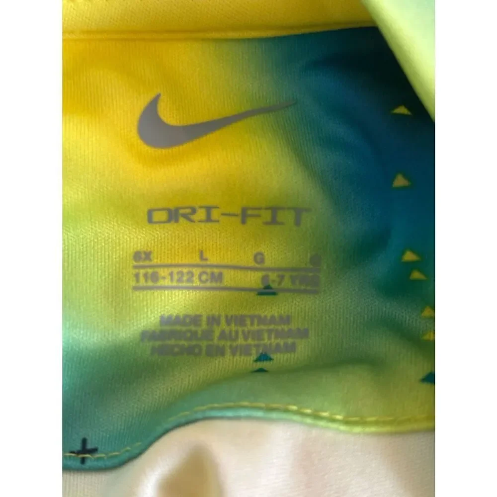 Nike Yellow & Blue Girls' Athletic Top + Shorts Set